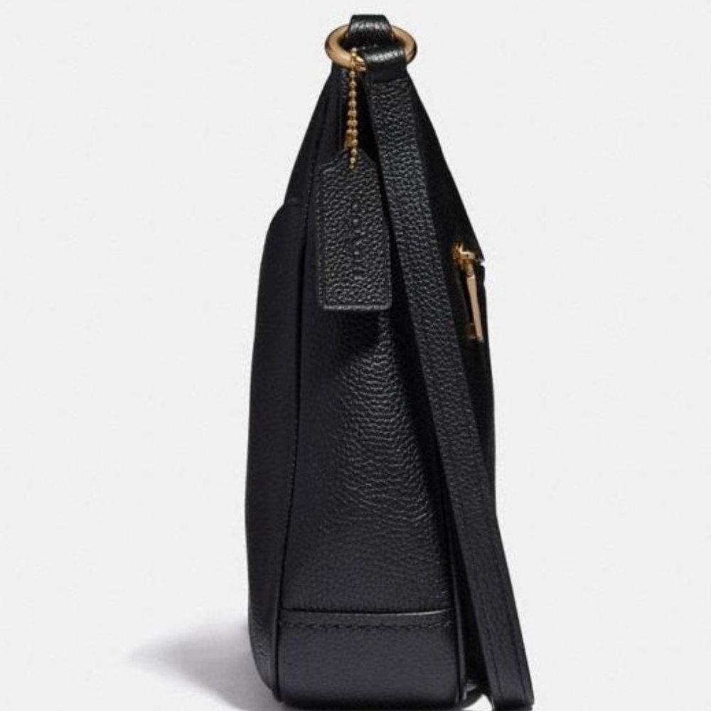 Coach Black Pebbled Leather Crossbody Bag with Gold Hardware - Picture 10 of 15
